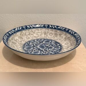 Cheng's White Jade Porcelain Peony Bowl. Korean Porcelain 9.5”